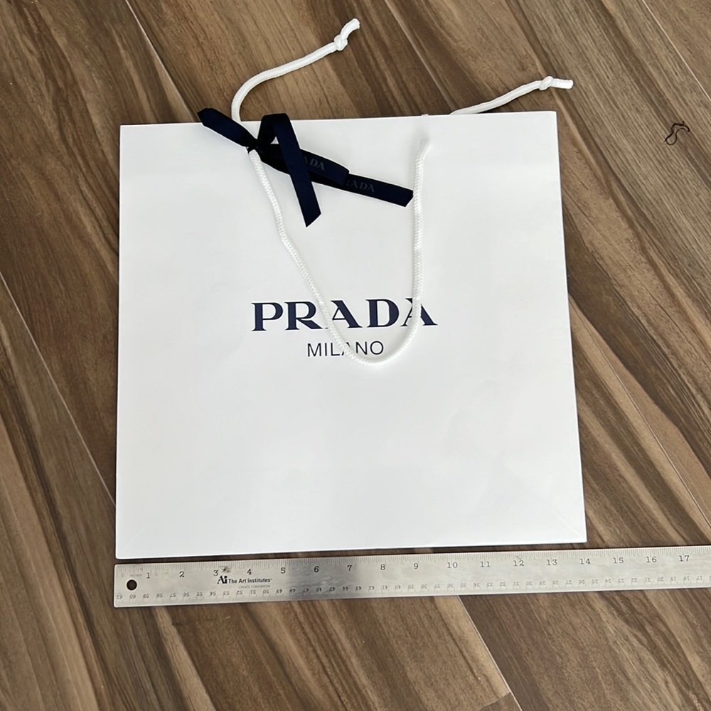 Medium size Prada Milano White gift/ shopping bag with Ribbon
